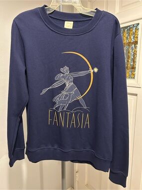 Our Universe Disney Navy Sweatshirt with Gold Fantasia Lettering